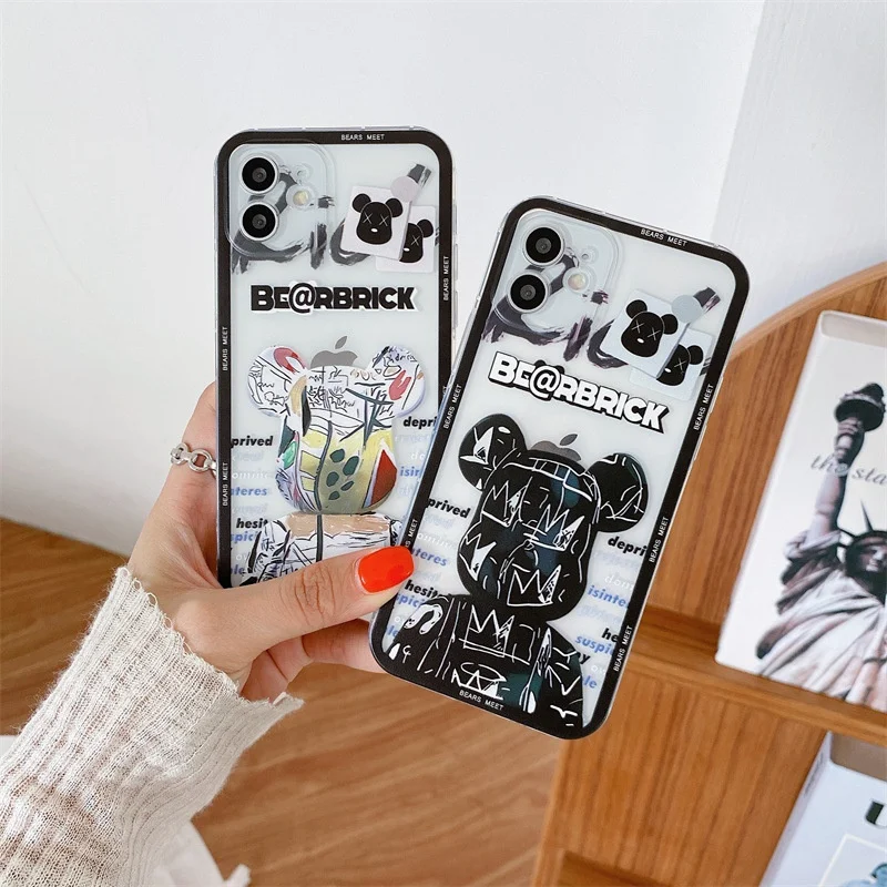 Fashion Graffiti Black White Bear Transparent Phone Case Cover for IPhone 7 8 Plus 11 12 13 Pro X XR XS Max Shockproof Case
Fashion Graffiti Black White Bear Transparent Phone Case Cover for IPhone 7 8 Plus 11 12 13 Pro X XR XS Max Shockproof Case