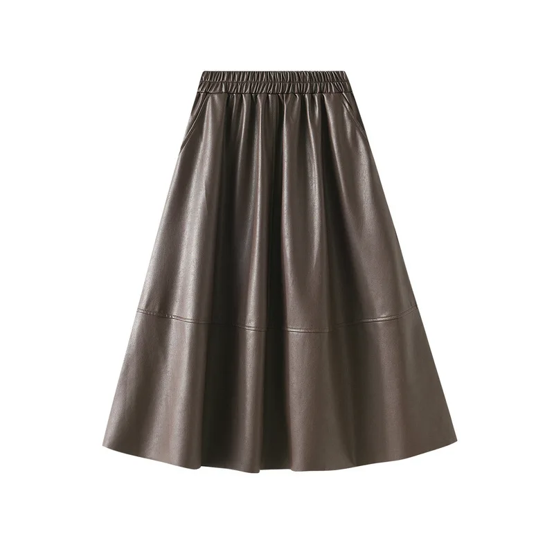 Long Skirts Korean Fashion Clothing Faldas Ajustadas Faux Leather Solid A-LINE Elastic Waist Umbrella Brown Retro Dress
Long Skirts Korean Fashion Clothing Faldas Ajustadas Faux Leather Solid A-LINE Elastic Waist Umbrella Brown Retro Dress