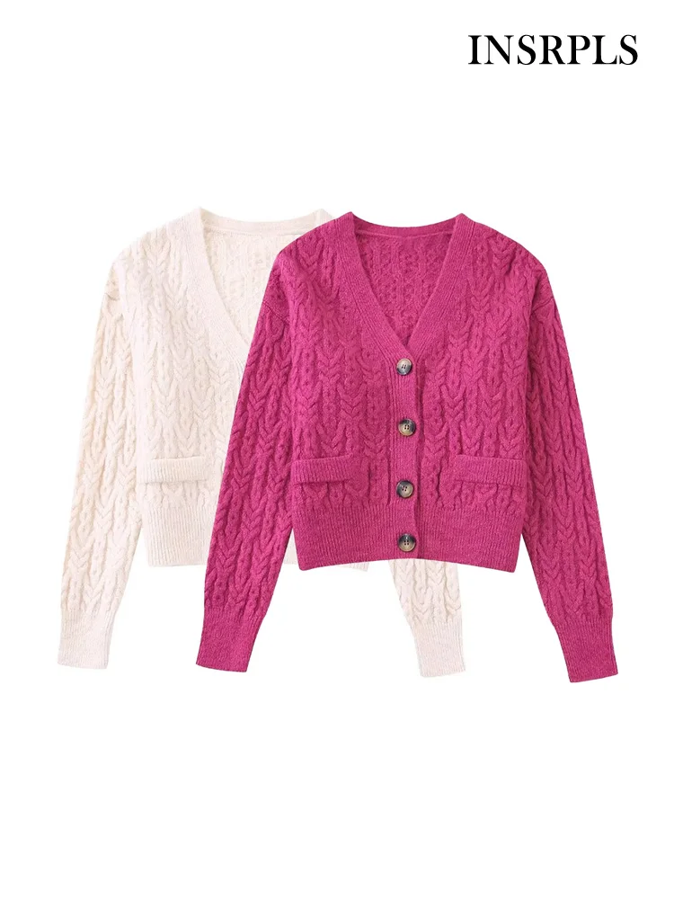 INSRPLS Women Fashion Cable-Knit Cardigan Sweater Vintage Long Sleeve Front Button Female Outerwear Chic Tops
INSRPLS Women Fashion Cable-Knit Cardigan Sweater Vintage Long Sleeve Front Button Female Outerwear Chic Tops