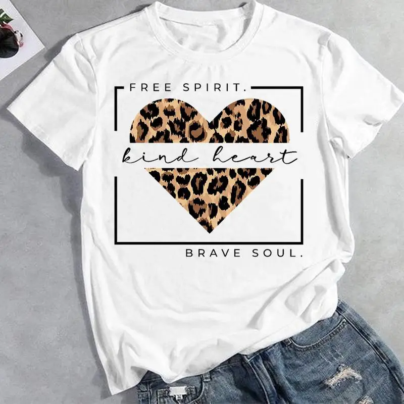 Women Clothes Print Tops Leopard Love Heart Spring Fashion Cartoon Lady Tees Female Summer Short Sleeve Tshirt Graphic T-Shirt
Women Clothes Print Tops Leopard Love Heart Spring Fashion Cartoon Lady Tees Female Summer Short Sleeve Tshirt Graphic T-Shirt