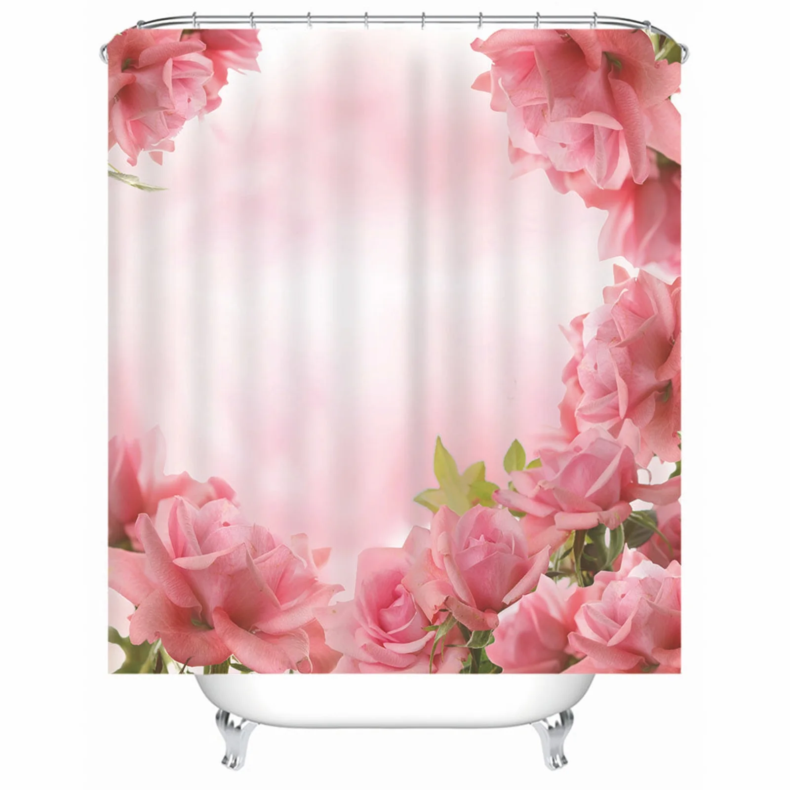 Shower Curtain Inside Polyester Rose Flowers Pink Mold & Mildew Resistant Waterproofwith Rustproof Grommets Hooks
Shower Curtain Inside Polyester Rose Flowers Pink Mold & Mildew Resistant Waterproofwith Rustproof Grommets Hooks
