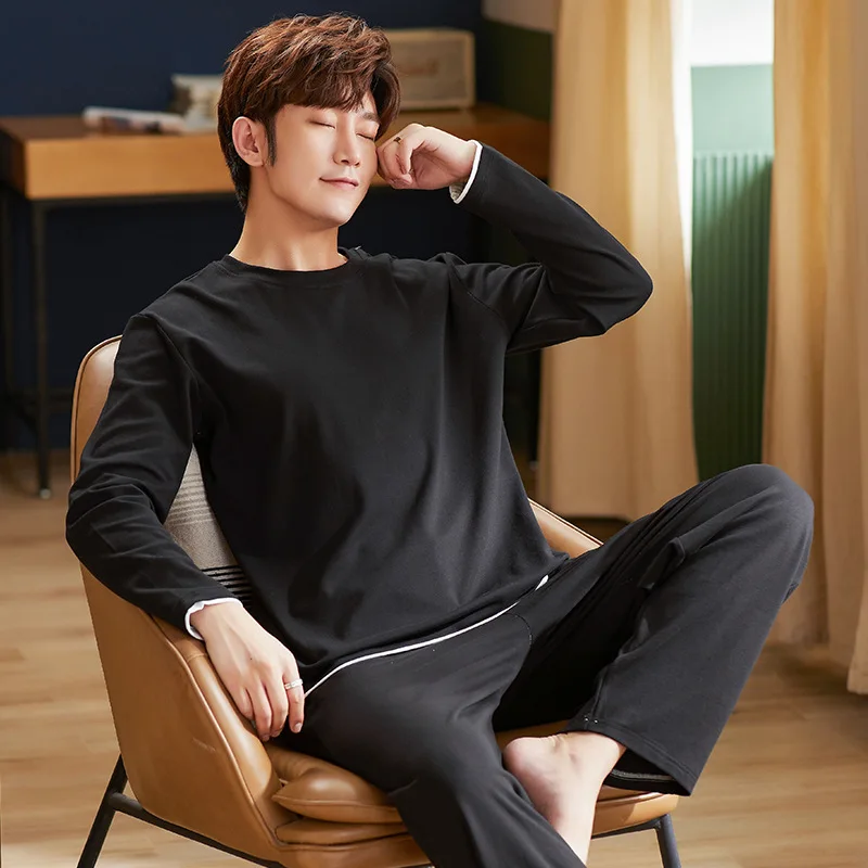 Хлопковый пижамный комплект для мужчин, футболка с круглым вырезом, размер XXXL, нижнее белье, пижама с длинным рукавом, одежда для сна, мужска... 
Хлопковый пижамный комплект для мужчин, футболка с круглым вырезом, размер XXXL, нижнее белье, пижама с длинным рукавом, одежда для сна, мужска...