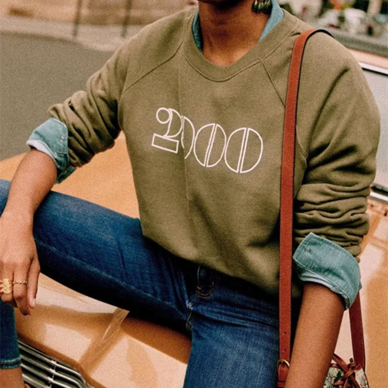 Women Long Sleeve O-Neck Personality Vintage Cotton Sweatshirt Particular Year Print Ladies Pullovers 2021 New Ealy Autumn Tops
Women Long Sleeve O-Neck Personality Vintage Cotton Sweatshirt Particular Year Print Ladies Pullovers 2021 New Ealy Autumn Tops