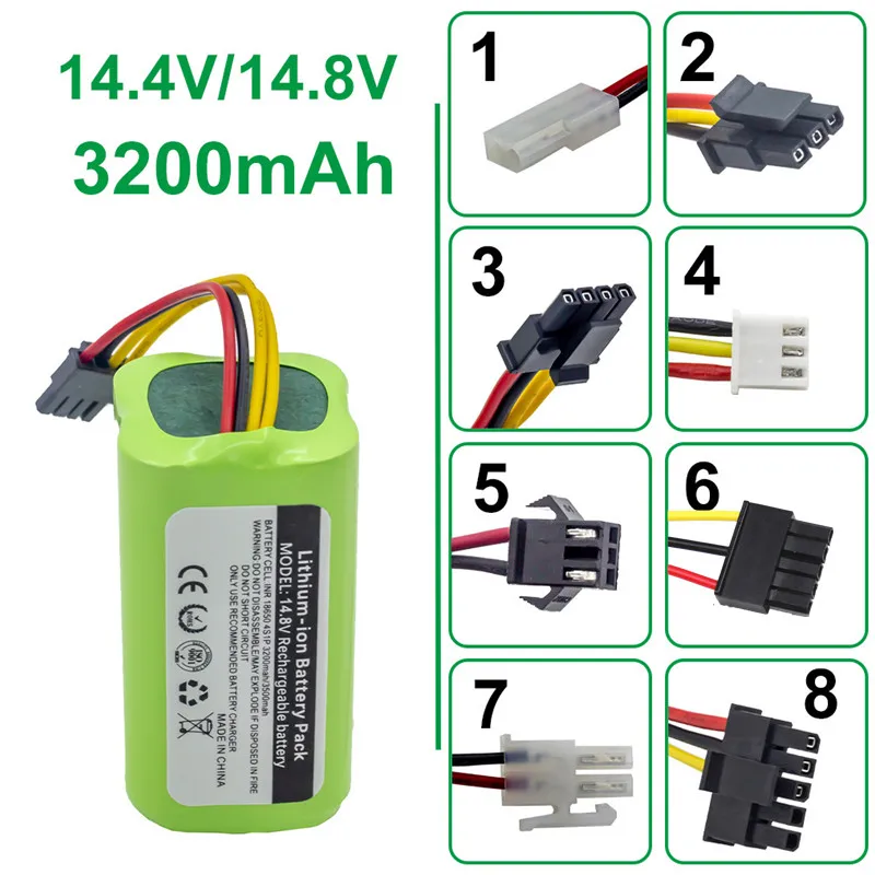 

Vacuum Cleaner Battery 14.8V/14.4V 4S1P 3200mAh for Chuwi/Polaris/Kitfort/DIBEA/Ecovacs/iBoto iLife/Genio/Liectroux/Xiaomi