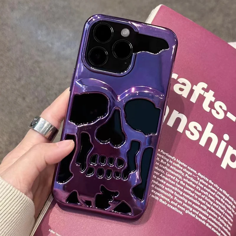 Plating 3D Metallic Paint Hollow Out Cool Skull Phone Case For iPhone 14 13 12 11 Pro Max 14 Plus Personality Carving Back Cover
Plating 3D Metallic Paint Hollow Out Cool Skull Phone Case For iPhone 14 13 12 11 Pro Max 14 Plus Personality Carving Back Cover