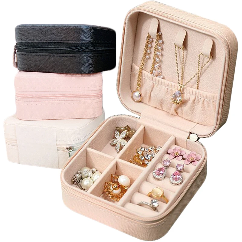 Portable Jewelry Storage Boxes Earrings Necklaces Organizer Leather Jewellery Holder Box Multicolor Joyas Display Zipper Cases
Portable Jewelry Storage Boxes Earrings Necklaces Organizer Leather Jewellery Holder Box Multicolor Joyas Display Zipper Cases