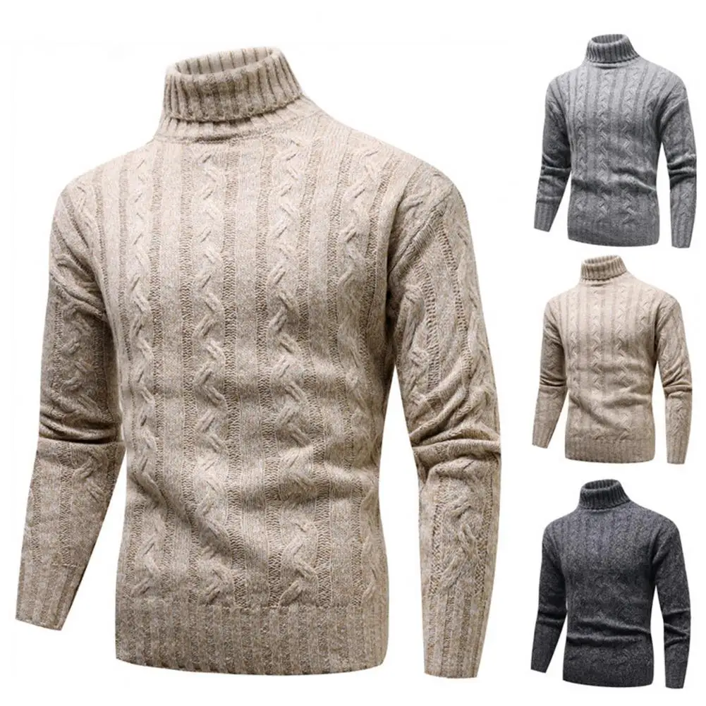 Turtleneck Long Sleeve Twist Men Sweater Autumn Winter High Collar Male Knitwear Solid Color Thickened Sweater Jumper For Men
Turtleneck Long Sleeve Twist Men Sweater Autumn Winter High Collar Male Knitwear Solid Color Thickened Sweater Jumper For Men