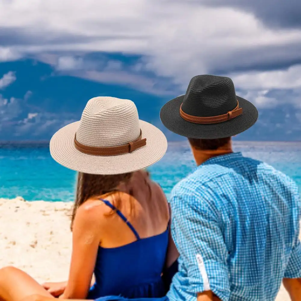 Men Panama Hat UV Protection Unisex Deep Wide Brim UV Protection Sunshade Sun Cap Fedora Hat Women Beachwear
Men Panama Hat UV Protection Unisex Deep Wide Brim UV Protection Sunshade Sun Cap Fedora Hat Women Beachwear