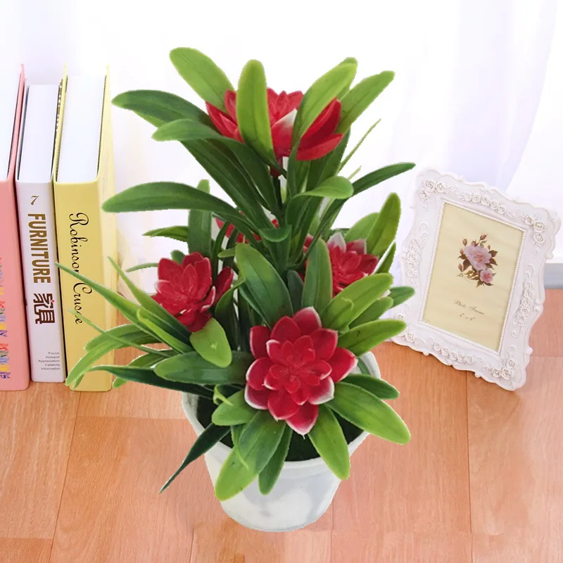 New Artificial Multi-color Potted Plants With 5 Small Lotus Simulation Small Bonsai Office Desktop Ornaments Home Decoration
New Artificial Multi-color Potted Plants With 5 Small Lotus Simulation Small Bonsai Office Desktop Ornaments Home Decoration
