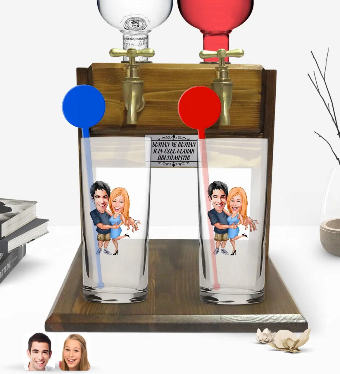 Personalized Colorful Printed Valentine Caricature Of Dual Vodka cup And Double Tap Natural Wood Vodka Standı-14
Personalized Colorful Printed Valentine Caricature Of Dual Vodka cup And Double Tap Natural Wood Vodka Standı-14