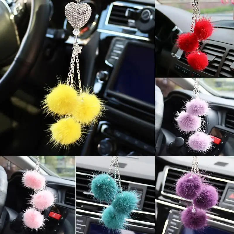Cute Rhinestone Car Decorate Crystal Heart Rearview Mirror Pendant Plush Pom Pom Perfect Gift General Car Decoration Accessories
Cute Rhinestone Car Decorate Crystal Heart Rearview Mirror Pendant Plush Pom Pom Perfect Gift General Car Decoration Accessories