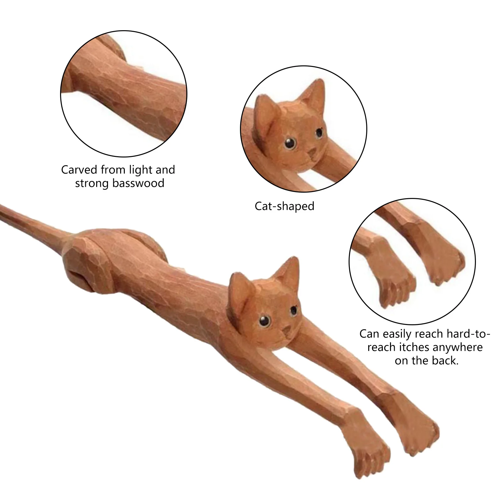 Wooden Back Scratcher Scratching Backscratcher Massager Cat Shaped Back Scraper Relieves Itch Health Products Anti-itch Tool
Wooden Back Scratcher Scratching Backscratcher Massager Cat Shaped Back Scraper Relieves Itch Health Products Anti-itch Tool