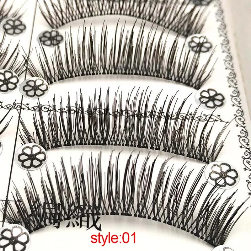 

Shidi Shangpin Natural Long False Eyelashes 10 Pairs Lashes 3D False Eyelash Starter Package Full Strips Handmade Eye Extesnion