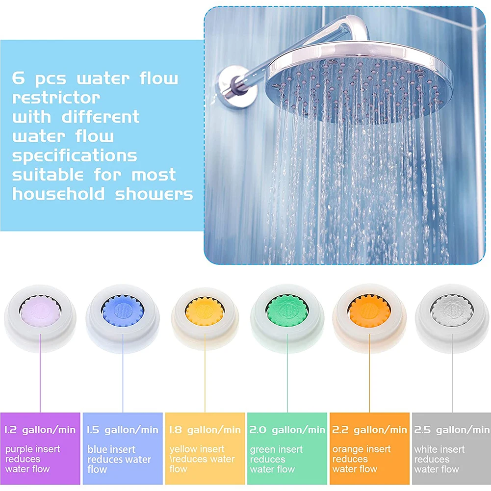 6pcs Water Saving Cores With Washer And Shower Adapter Shower Flow Reducer Limiter Water Saving Gasket Bathroom Supplies
6pcs Water Saving Cores With Washer And Shower Adapter Shower Flow Reducer Limiter Water Saving Gasket Bathroom Supplies
