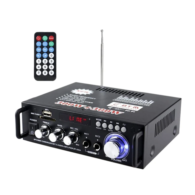 600W Bluetooth Stereo Audio Amplifier Car Home Hifi Music SD USB FM AMP 12V/220V
600W Bluetooth Stereo Audio Amplifier Car Home Hifi Music SD USB FM AMP 12V/220V