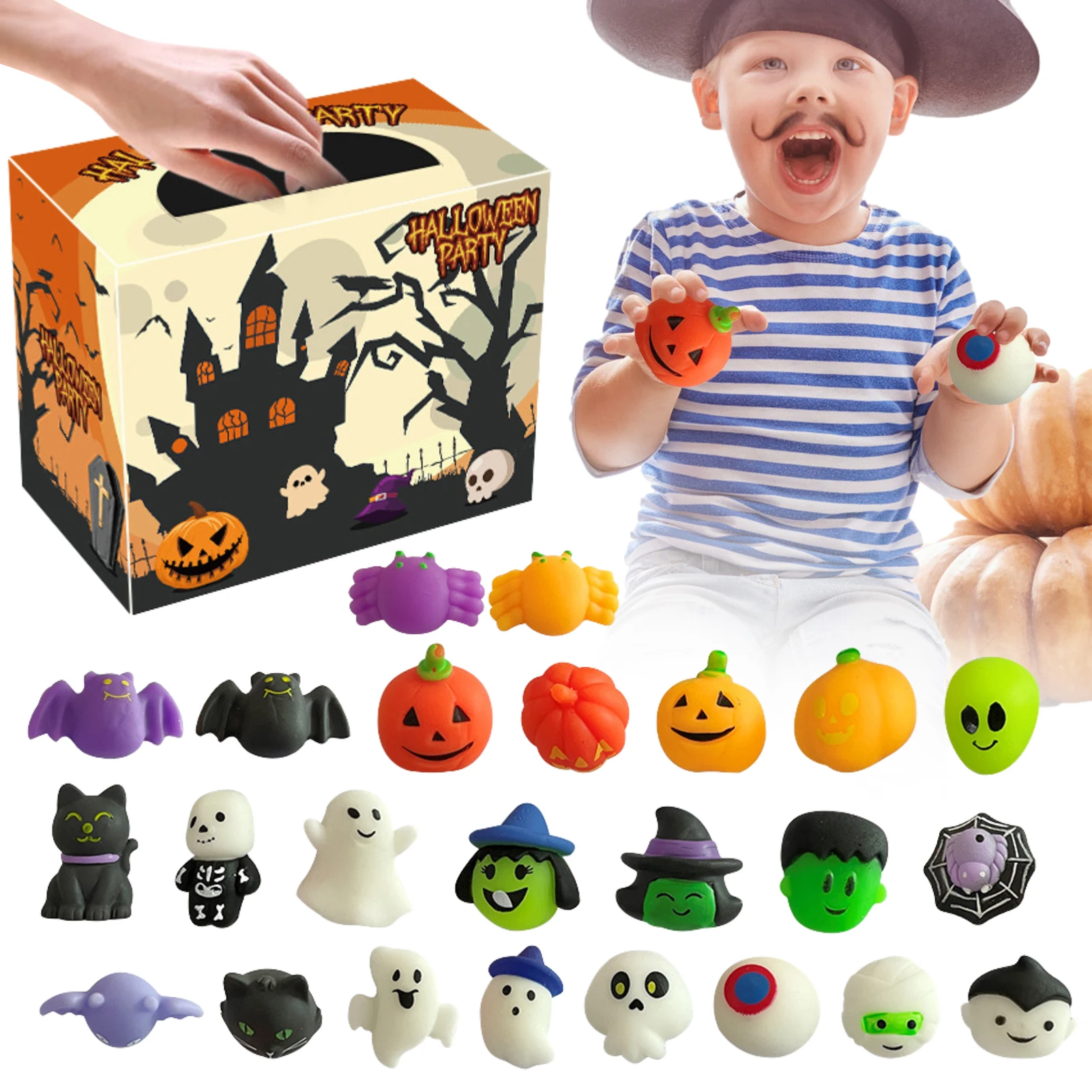 Halloween Squishy Toys Halloween Novelty Assortment Toy Squishy Halloween Toys Set For Kids Girls Boys Adults 24 PCS
Halloween Squishy Toys Halloween Novelty Assortment Toy Squishy Halloween Toys Set For Kids Girls Boys Adults 24 PCS