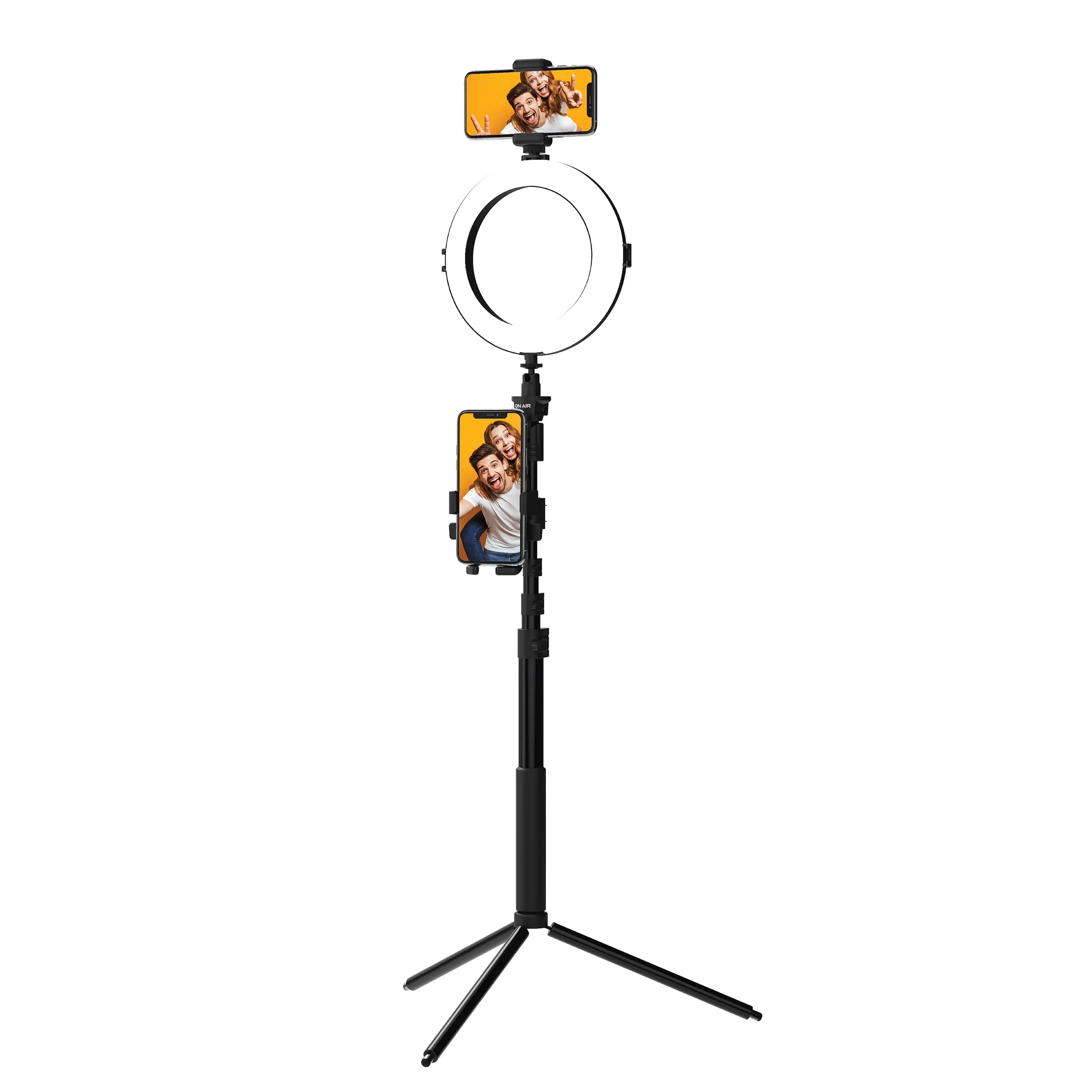 LivePro Multi-Media Station - 8 in LED Ring Light, Dual Phone Mount, Selfie Stick with Tripod
LivePro Multi-Media Station - 8 in LED Ring Light, Dual Phone Mount, Selfie Stick with Tripod