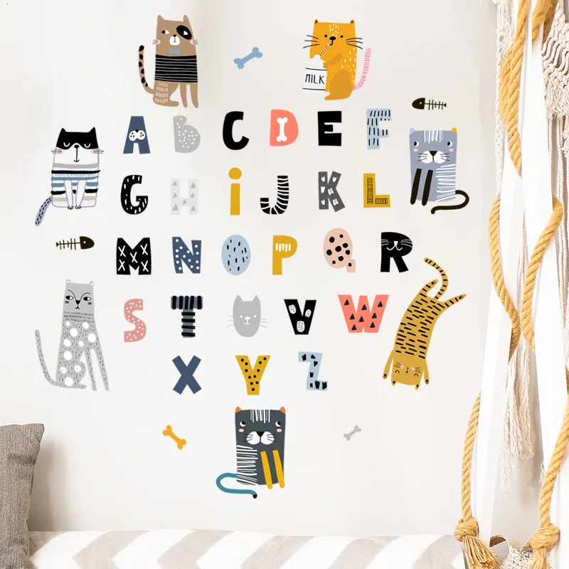 Cute Cat Stickers for Refrigerator Window Door Decorative Children's Room Wall Decals English Words Self-adhesive Wall Stickers
Cute Cat Stickers for Refrigerator Window Door Decorative Children's Room Wall Decals English Words Self-adhesive Wall Stickers