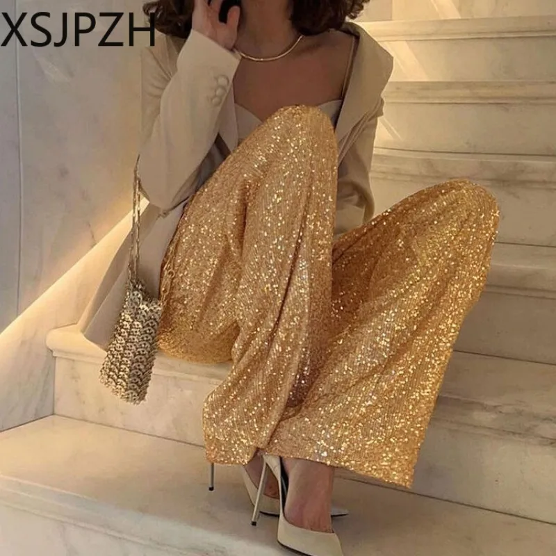 Chic Silver Sequin Female Trousers High Waist Luxury Party Outfit Pants Fashion Streetwear Sparkle Straight Leg Casual Pantalons
Chic Silver Sequin Female Trousers High Waist Luxury Party Outfit Pants Fashion Streetwear Sparkle Straight Leg Casual Pantalons