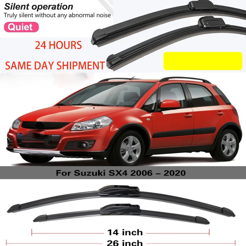 Передние щетки стеклоочистителя автомобиля для Suzuki SX4 2006-2020 2019 2018, ветровое стекло, автомобильные щетки от дождя, дворники 26 "+ 14"
Передние щетки стеклоочистителя автомобиля для Suzuki SX4 2006-2020 2019 2018, ветровое стекло, автомобильные щетки от дождя, дворники 26 "+ 14"
