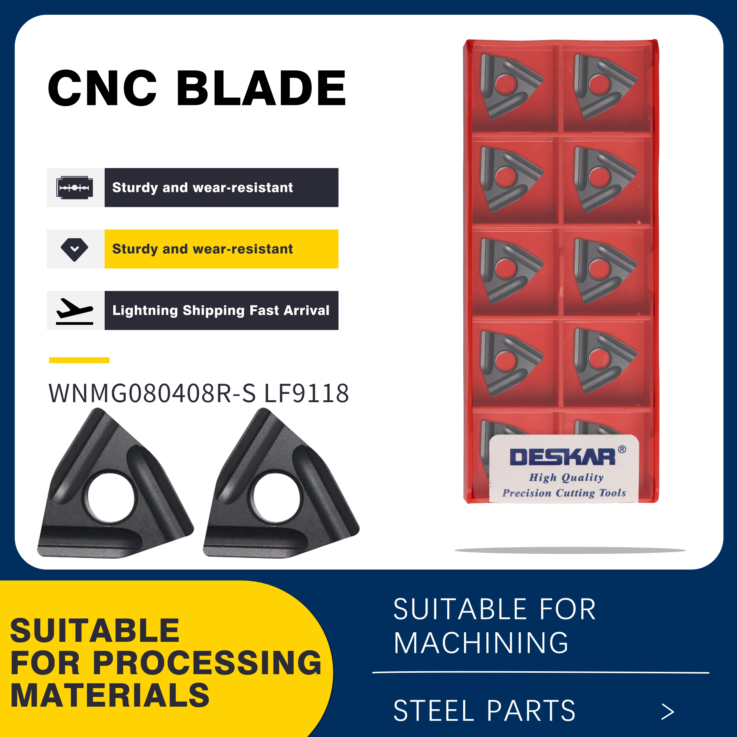 WNMG080404R-S WNMG080408R-S WNMG080404L-S WNMG080408L-S LF9118 Turning Inserts CNC Lathe Turning Tool Carbide Inserts, For Steel
WNMG080404R-S WNMG080408R-S WNMG080404L-S WNMG080408L-S LF9118 Turning Inserts CNC Lathe Turning Tool Carbide Inserts, For Steel