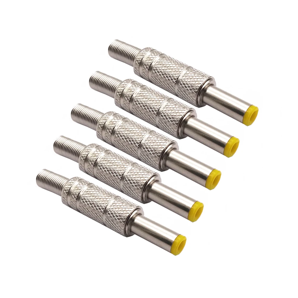 5PCS Silver Metal 5.5x2.5mm DC Power Jack Male Plug Metal Connector Adapter Welding Connector with Spring and Yellow Head
5PCS Silver Metal 5.5x2.5mm DC Power Jack Male Plug Metal Connector Adapter Welding Connector with Spring and Yellow Head