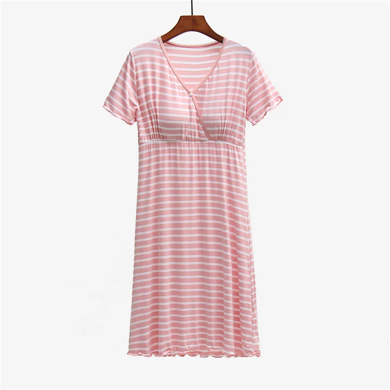 Summer mid-length maternity dress home pajamas postpartum nursing nightdress nursing top White
Summer mid-length maternity dress home pajamas postpartum nursing nightdress nursing top White