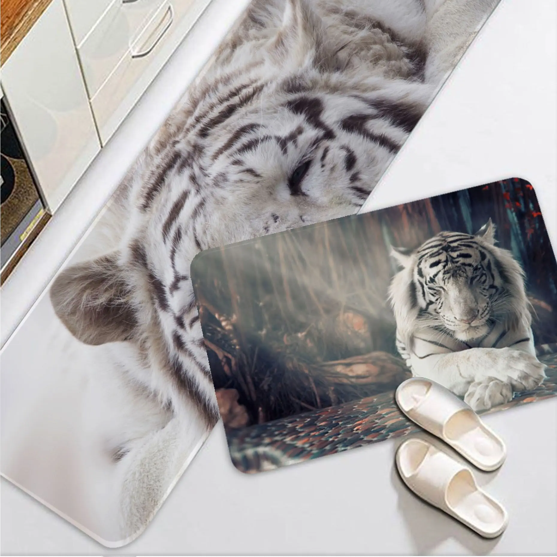 White Tiger Hallway Carpet Nordic Style Home Doormat Bathroom-Toilet Mats Bedroom Bedside Mats
White Tiger Hallway Carpet Nordic Style Home Doormat Bathroom-Toilet Mats Bedroom Bedside Mats