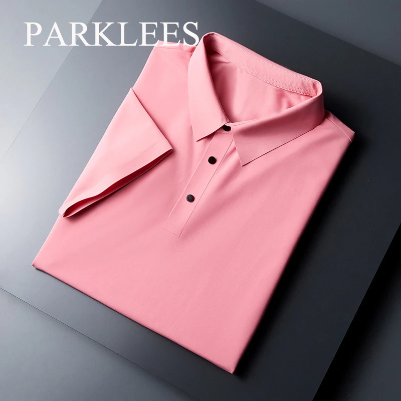Parklees Solid Ice Silk Polo Shirt for Men Summer New No Wrinkle Breathable Polo Tops Fashion Casual Turndown Collar Knit Camisa
Parklees Solid Ice Silk Polo Shirt for Men Summer New No Wrinkle Breathable Polo Tops Fashion Casual Turndown Collar Knit Camisa