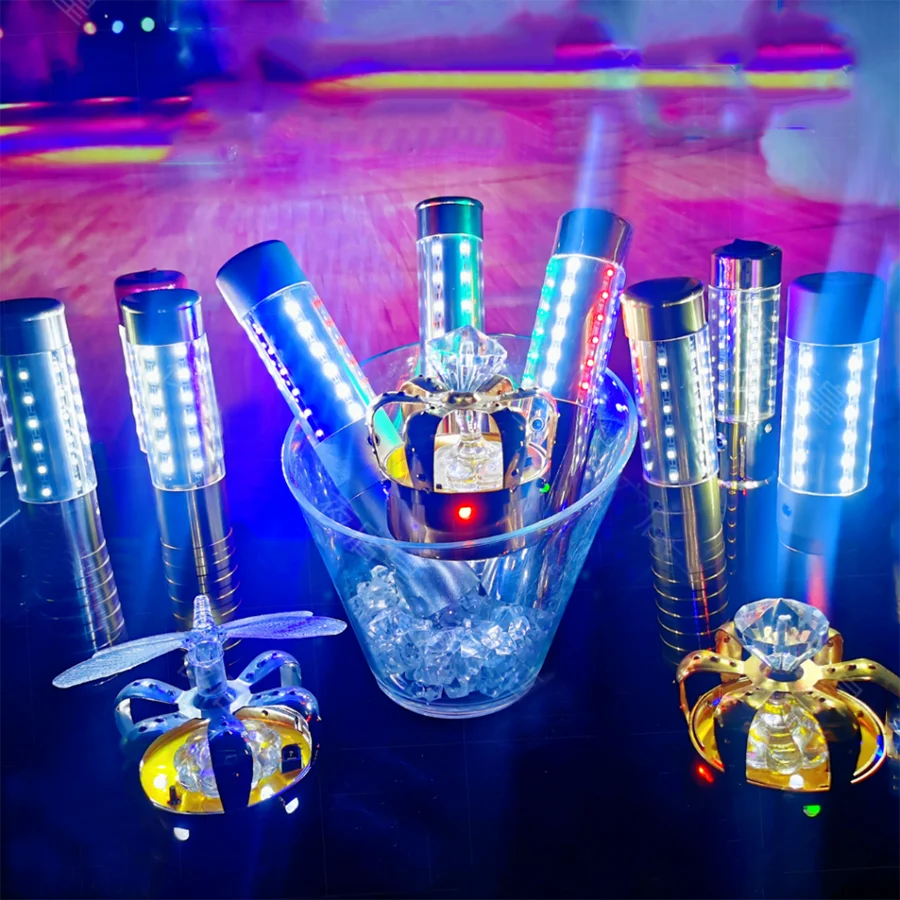 Metal LED Glowing Strobe Baton Nightclub Waving Dance Flashing Stick Champagne Wine Bottle Service Sparkler For Party Bar KTV
Metal LED Glowing Strobe Baton Nightclub Waving Dance Flashing Stick Champagne Wine Bottle Service Sparkler For Party Bar KTV
