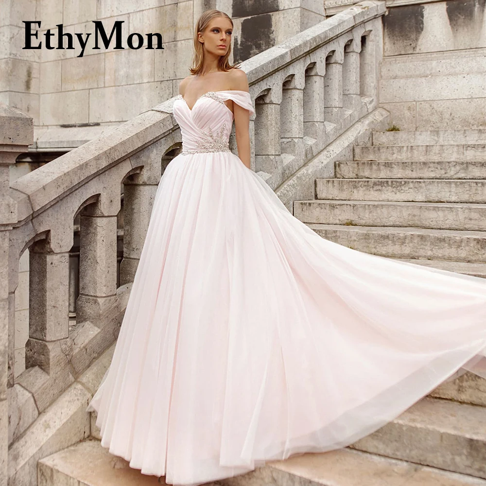 Ethymon Princess Sweetheart Crystal Backless Wedding Dresses Tulle For Women Off The Shoulder Made To Order Vestido De Casamento
Ethymon Princess Sweetheart Crystal Backless Wedding Dresses Tulle For Women Off The Shoulder Made To Order Vestido De Casamento