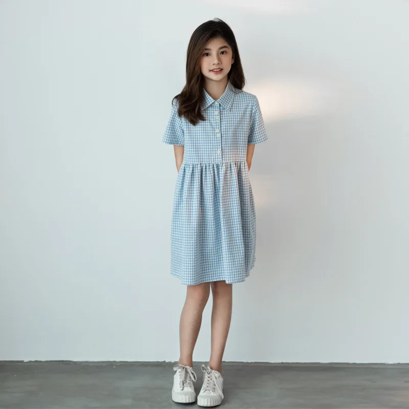 New 2022 Summer Leisure College Pure Cotton Comfortable Style Blue Plaid Dress Small Fragrance Girl Simple Clothes,#2158
New 2022 Summer Leisure College Pure Cotton Comfortable Style Blue Plaid Dress Small Fragrance Girl Simple Clothes,#2158