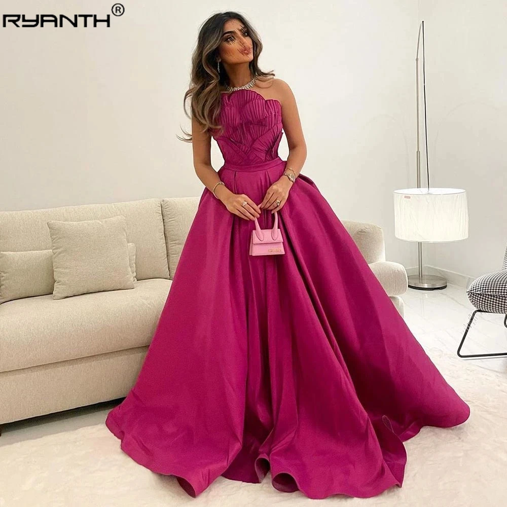 Ryanth Evening Dresses Sleeveless A Line Pleat Ruched Saudi Arabic Women Formal Party Prom Gowns 2023
Ryanth Evening Dresses Sleeveless A Line Pleat Ruched Saudi Arabic Women Formal Party Prom Gowns 2023