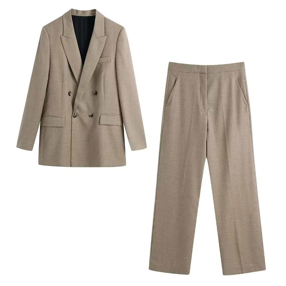 DiYiG Women 2022 New Fashion Double Breasted Solid Color Office Lady Blazer and High Waist Pants Loose Female Chic Jacket Sets
DiYiG Women 2022 New Fashion Double Breasted Solid Color Office Lady Blazer and High Waist Pants Loose Female Chic Jacket Sets