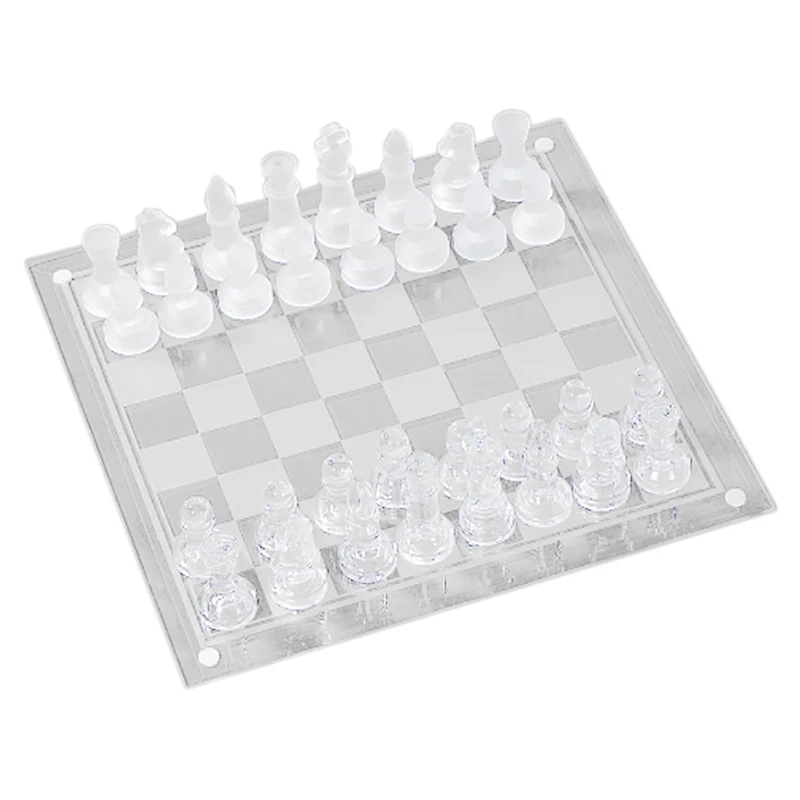 25X25cm Glass Chess Set, Elegant Design - Durable Build - Fully Functional - 32 Frosted And Clear Pieces Crystal Chess
25X25cm Glass Chess Set, Elegant Design - Durable Build - Fully Functional - 32 Frosted And Clear Pieces Crystal Chess