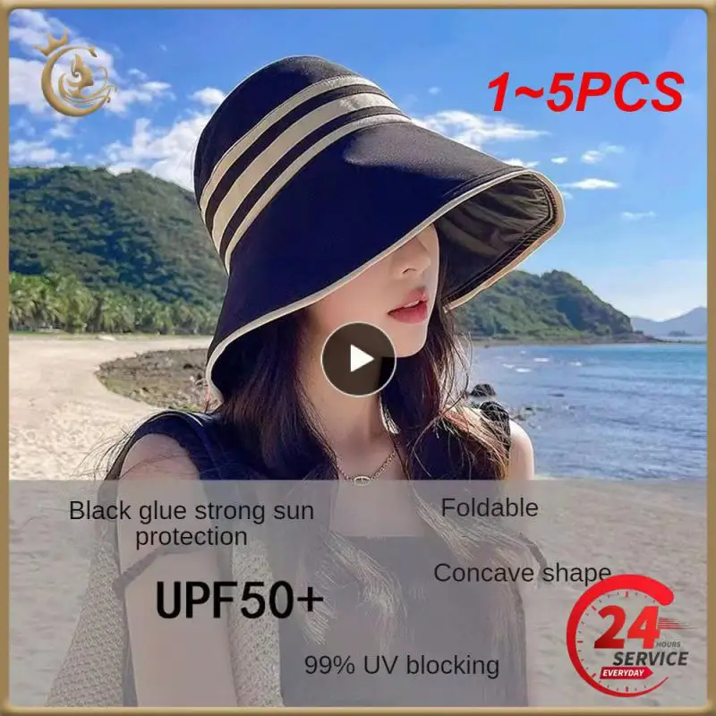 1~5PCS Vinyl Sun Hat Stripe Woman Wide Brim UV Protection Foldable Casual Sunhat Summer Outdoor Beach Lady Sunscreen Bucket Cap
1~5PCS Vinyl Sun Hat Stripe Woman Wide Brim UV Protection Foldable Casual Sunhat Summer Outdoor Beach Lady Sunscreen Bucket Cap