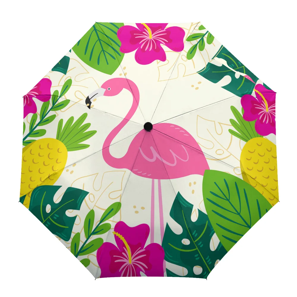 Flamingo Flower Tropical Leaves Fully-automatic Umbrella for Outdoor Kids Adults Printed Umbrella Foldable Eight Strand Umbrella
Flamingo Flower Tropical Leaves Fully-automatic Umbrella for Outdoor Kids Adults Printed Umbrella Foldable Eight Strand Umbrella
