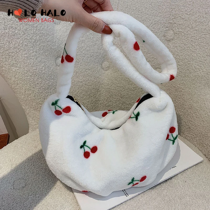 Sweet Plush Shoulder Bag for Women Casual Crossbody Bag Fashion Female Solid Color Wallet High Quality Cute Cherry Messenger Bag
Sweet Plush Shoulder Bag for Women Casual Crossbody Bag Fashion Female Solid Color Wallet High Quality Cute Cherry Messenger Bag