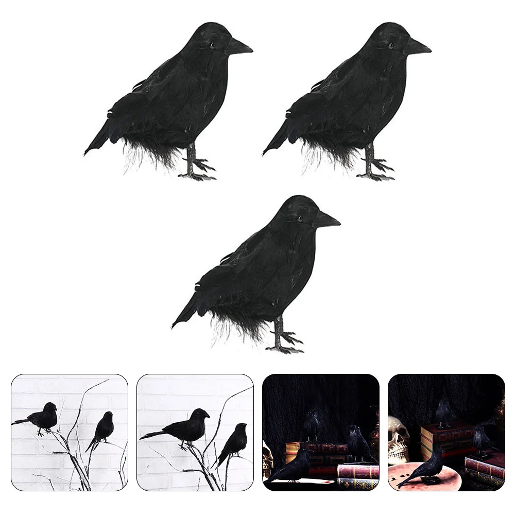 3 Pcs Simulation Crow Toy Desktop Decoration Feathered Tablescape Halloween Sculpture Lifelike
3 Pcs Simulation Crow Toy Desktop Decoration Feathered Tablescape Halloween Sculpture Lifelike