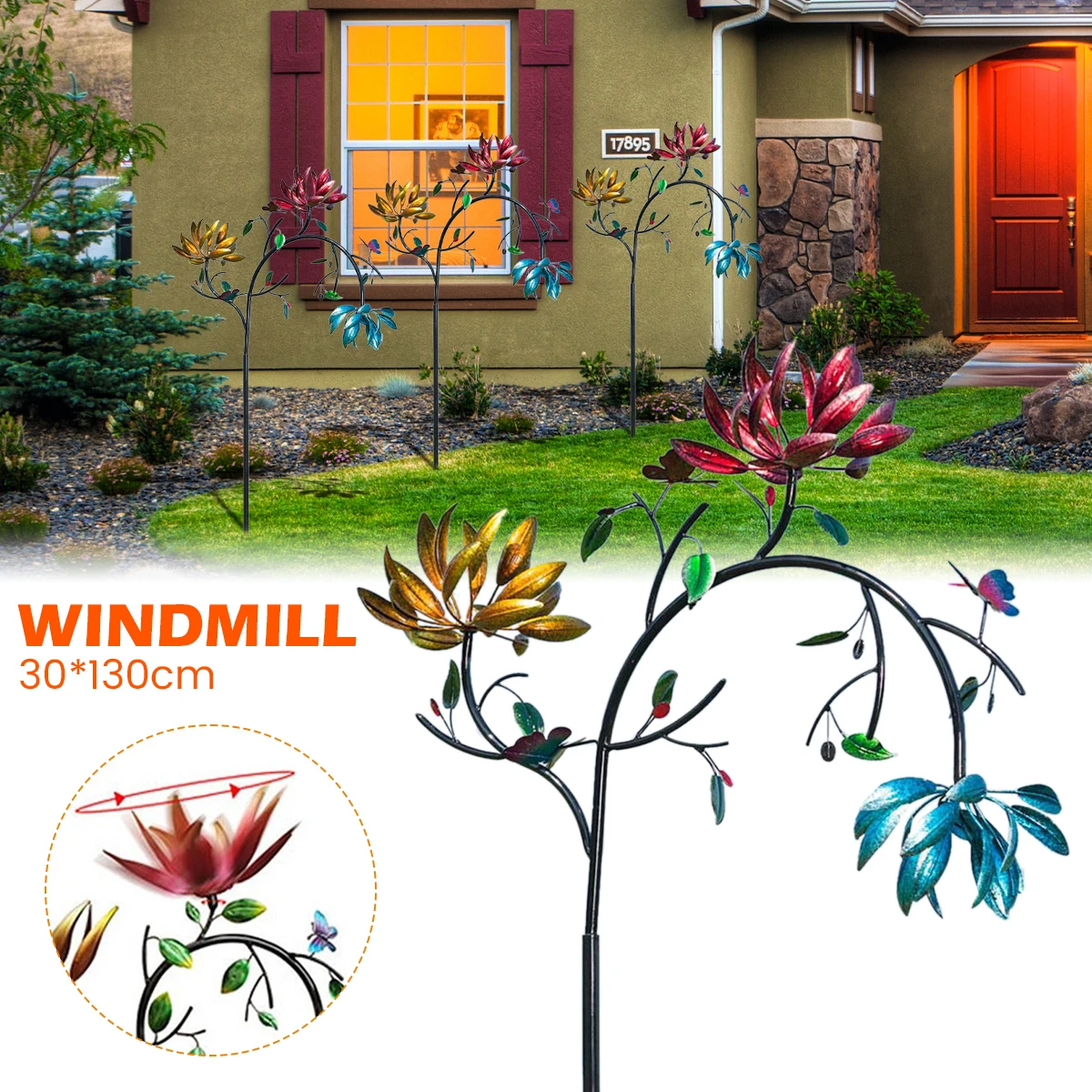 Metal Wind Spinner Unique and Magical Metal Windmill Garden Metal Windmill Sculptures Multi-Color Flowers Butterflies Windmill
Metal Wind Spinner Unique and Magical Metal Windmill Garden Metal Windmill Sculptures Multi-Color Flowers Butterflies Windmill