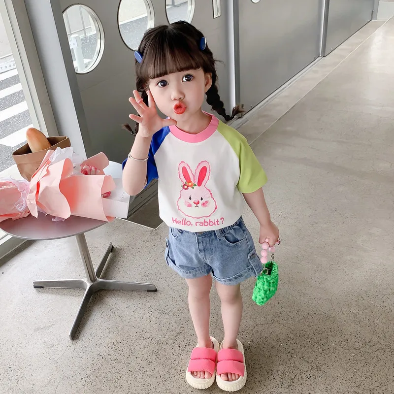 Summer New Style Children's Clothing Girls Bunny Cartoon T-shirt Round Neck Short Sleeves For Children
Summer New Style Children's Clothing Girls Bunny Cartoon T-shirt Round Neck Short Sleeves For Children