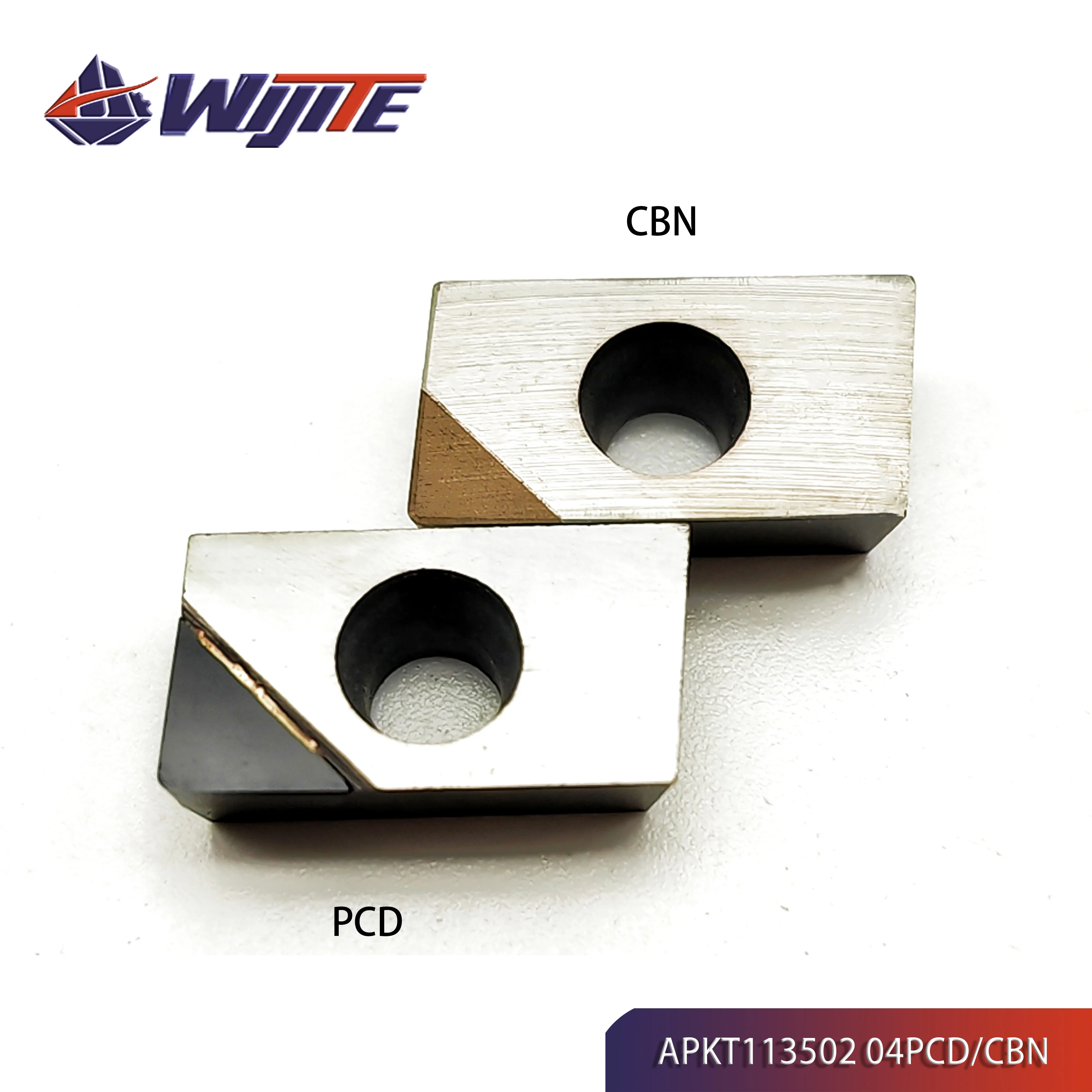 PCD CBN APKT113502 APKT113504 Nc machine tools are used for turning blades of copper, aluminum and other non-ferrous metals
PCD CBN APKT113502 APKT113504 Nc machine tools are used for turning blades of copper, aluminum and other non-ferrous metals