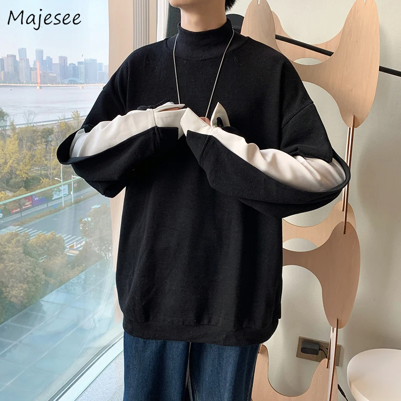 Men Sweatshirts Patchwork Design Turtleneck Fashion Spring New Basic Casual All-match Korean Style Simple Students Loose Retro
Men Sweatshirts Patchwork Design Turtleneck Fashion Spring New Basic Casual All-match Korean Style Simple Students Loose Retro