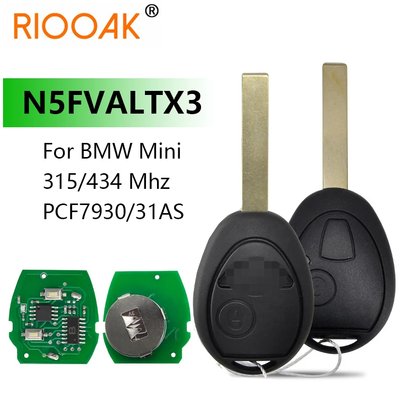 N5FVALTX3 315/434 Mhz PCF7930/31AS Car Remote Key Auto Smart Rplace Blank Key for Bmw Mini Cooper S R50 R53 ONE Full 7935
N5FVALTX3 315/434 Mhz PCF7930/31AS Car Remote Key Auto Smart Rplace Blank Key for Bmw Mini Cooper S R50 R53 ONE Full 7935