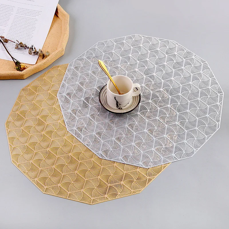 1Pc 38cm Round PVC Gold Silver Placemat Table Mat Anti-scalding Insulation Cup Pad Kitchen Accessories
1Pc 38cm Round PVC Gold Silver Placemat Table Mat Anti-scalding Insulation Cup Pad Kitchen Accessories