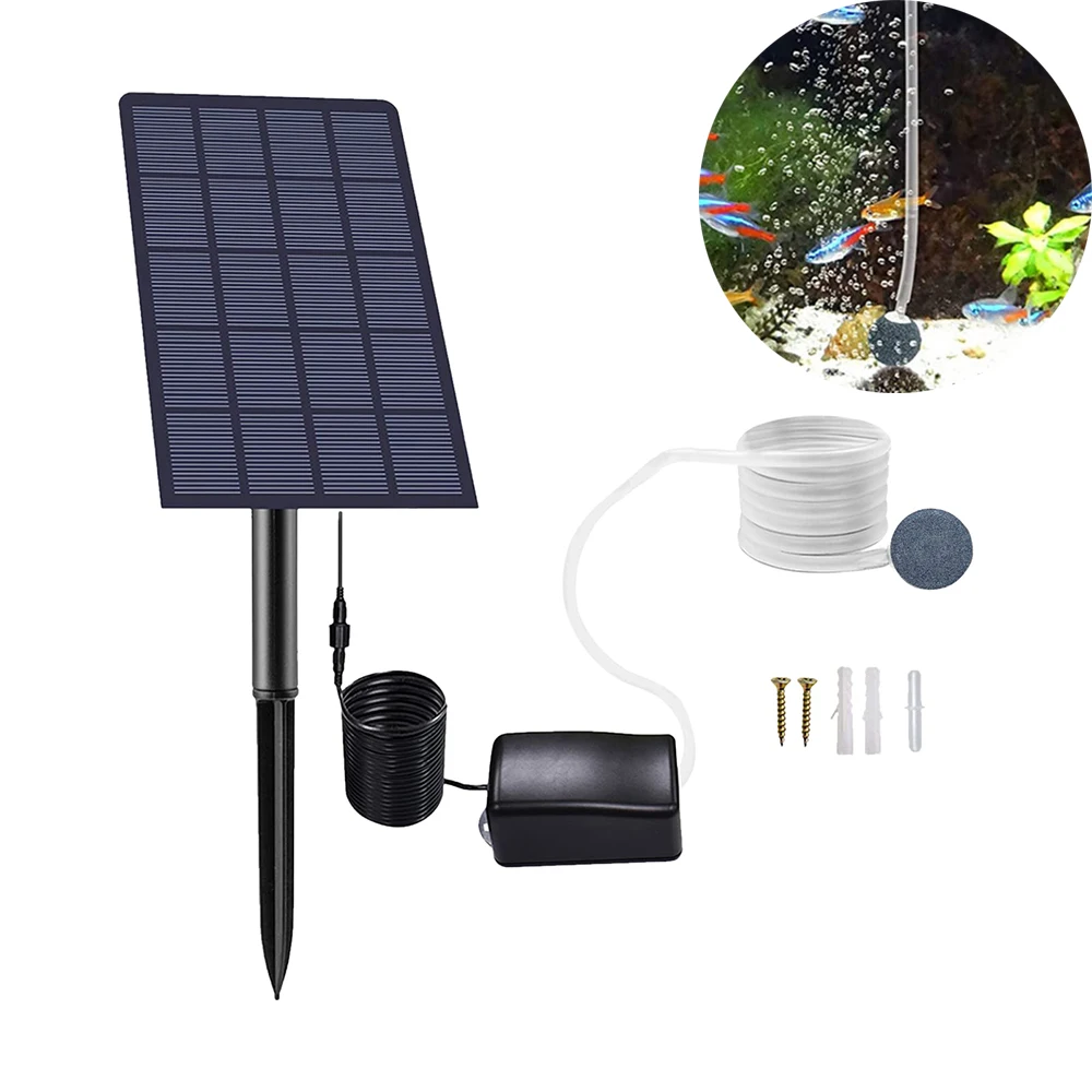 2.5W Solar Air Pump with Air Hose and Bubble Stone Pond Aerator Bubble For Outdoor Pond Fish Tank Aquarium Solar Air Oxygen Pump
2.5W Solar Air Pump with Air Hose and Bubble Stone Pond Aerator Bubble For Outdoor Pond Fish Tank Aquarium Solar Air Oxygen Pump