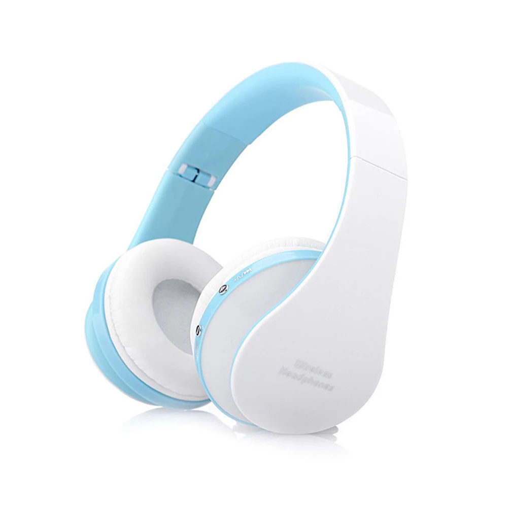 

Складные Наушники Bluetooth, аудио игровая гарнитура, беспроводные наушники, большие наушники с микрофоном для телефона (белый, синий)