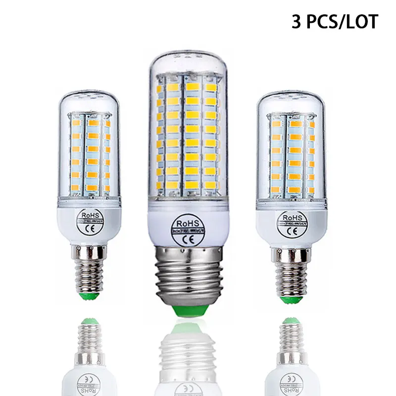 3 Pcs/lot LED Lamp E27 E14 LED Bulb SMD5730 AC 220V Corn Bulb 24 36 56 72LEDs Chandelier Candle LED Light For Home Light
3 Pcs/lot LED Lamp E27 E14 LED Bulb SMD5730 AC 220V Corn Bulb 24 36 56 72LEDs Chandelier Candle LED Light For Home Light