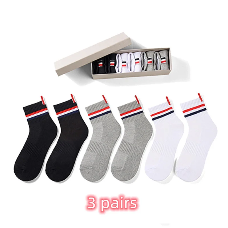 TB THOM Men's Ins 3 Pairs Luxury Brand Stripe Middle Tube Socks Women's Cotton Korean Casual Fashion Harajuku Stockings
TB THOM Men's Ins 3 Pairs Luxury Brand Stripe Middle Tube Socks Women's Cotton Korean Casual Fashion Harajuku Stockings