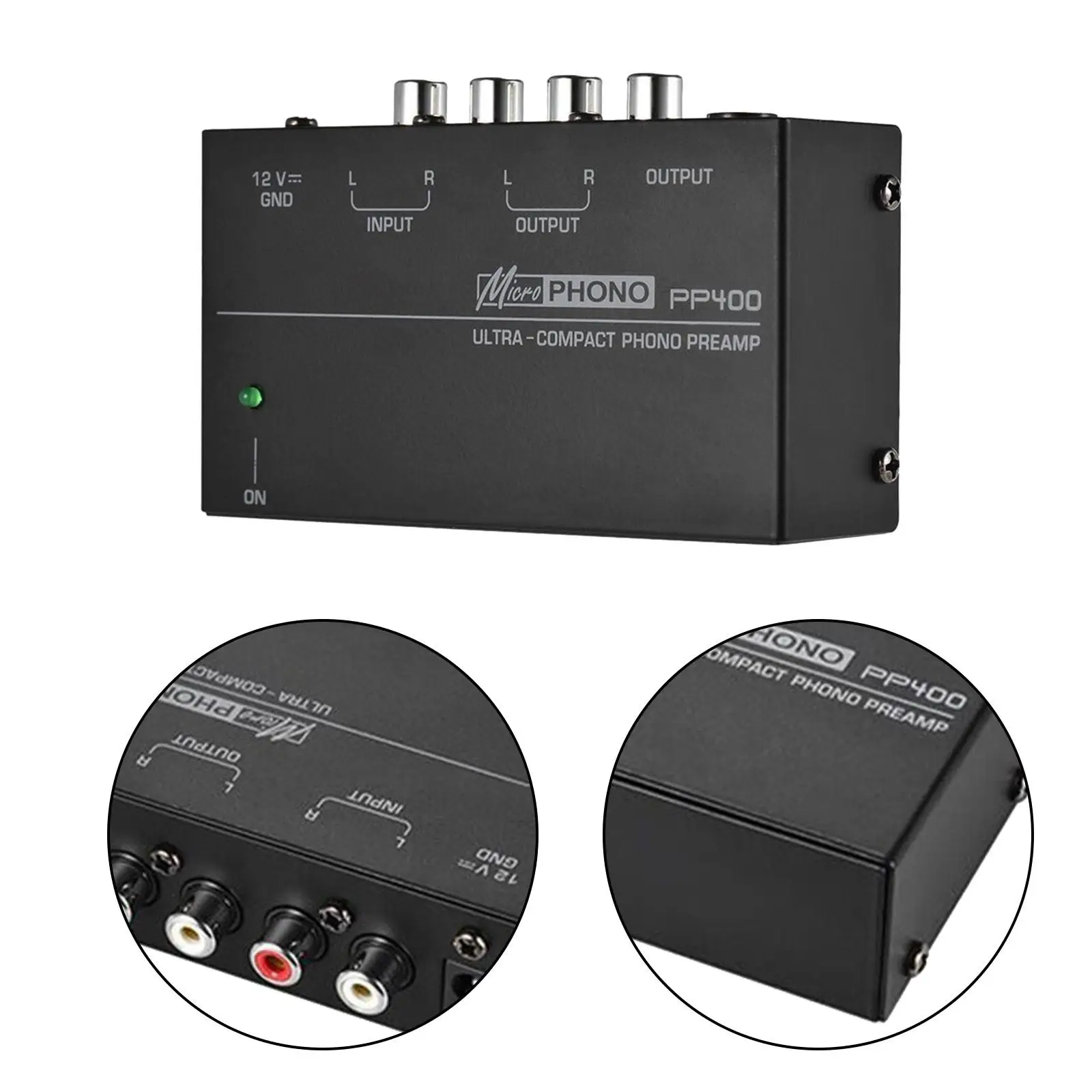 

Phono Preamp for Turntable Compact Low Noise Operation DC 12V 1/4" TRS Phonograph Preamplifier for Computers Speakers Amplifiers